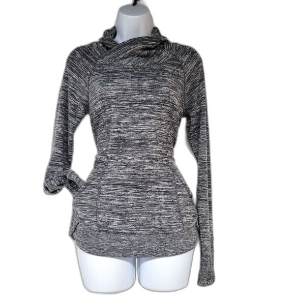 Athleta Tops - Athleta Heather Grey Space Dye Techie Cowl Neck Sweatshirt Size XXS